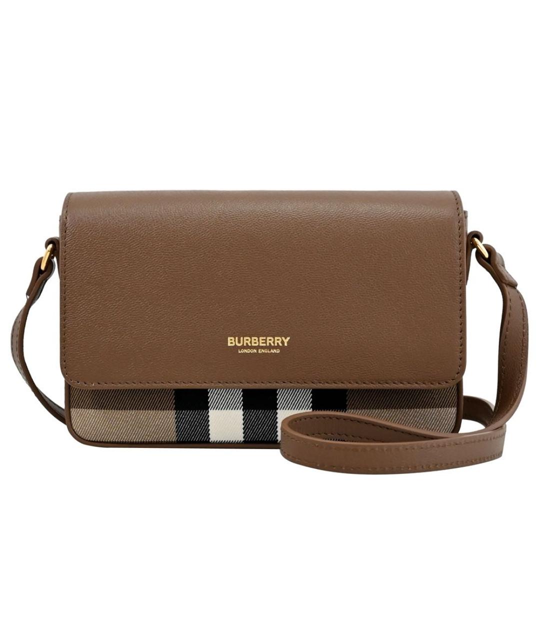 BURBERRY Коричневая кожаная сумка через плечо, фото 9