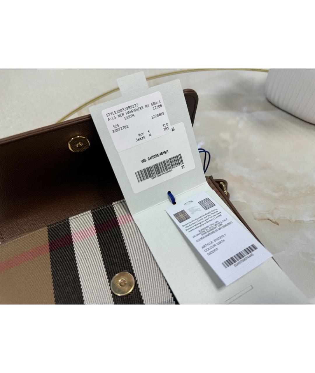 BURBERRY Коричневая кожаная сумка через плечо, фото 7