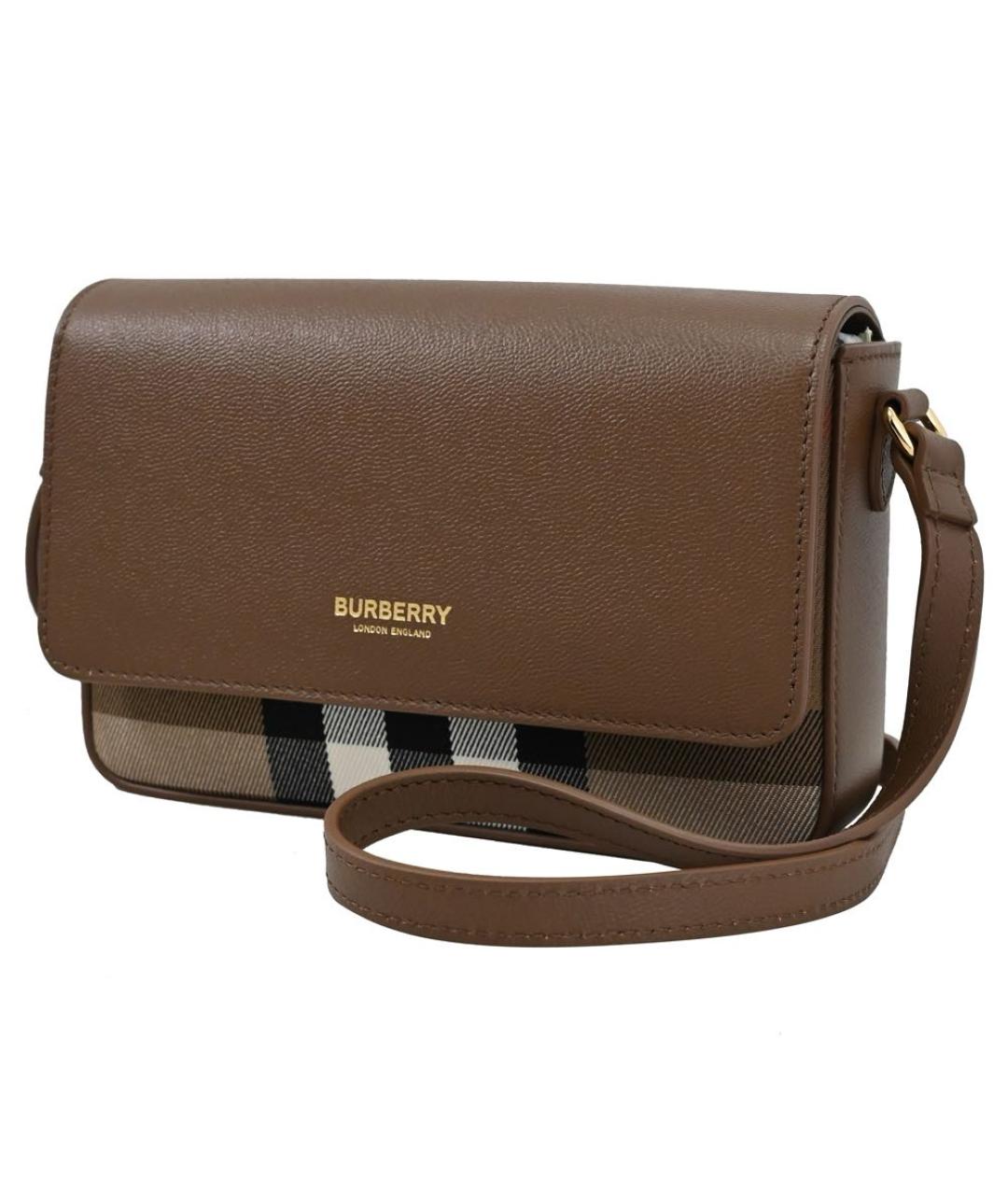 BURBERRY Коричневая кожаная сумка через плечо, фото 2