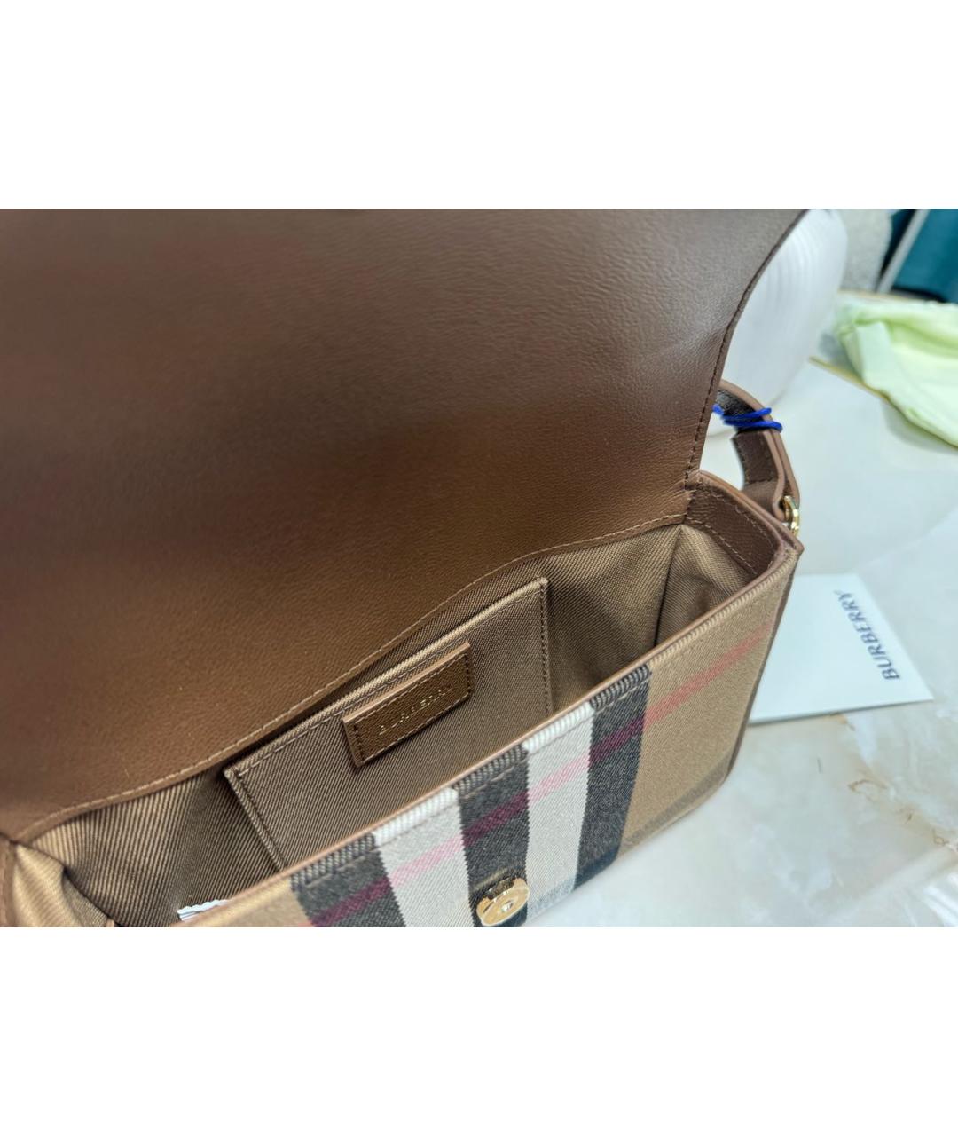 BURBERRY Коричневая кожаная сумка через плечо, фото 4