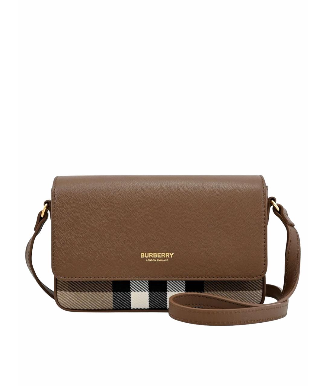 BURBERRY Коричневая кожаная сумка через плечо, фото 1