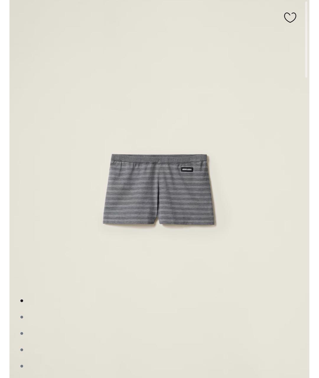 MIU MIU Серые хлопковые шорты, фото 2