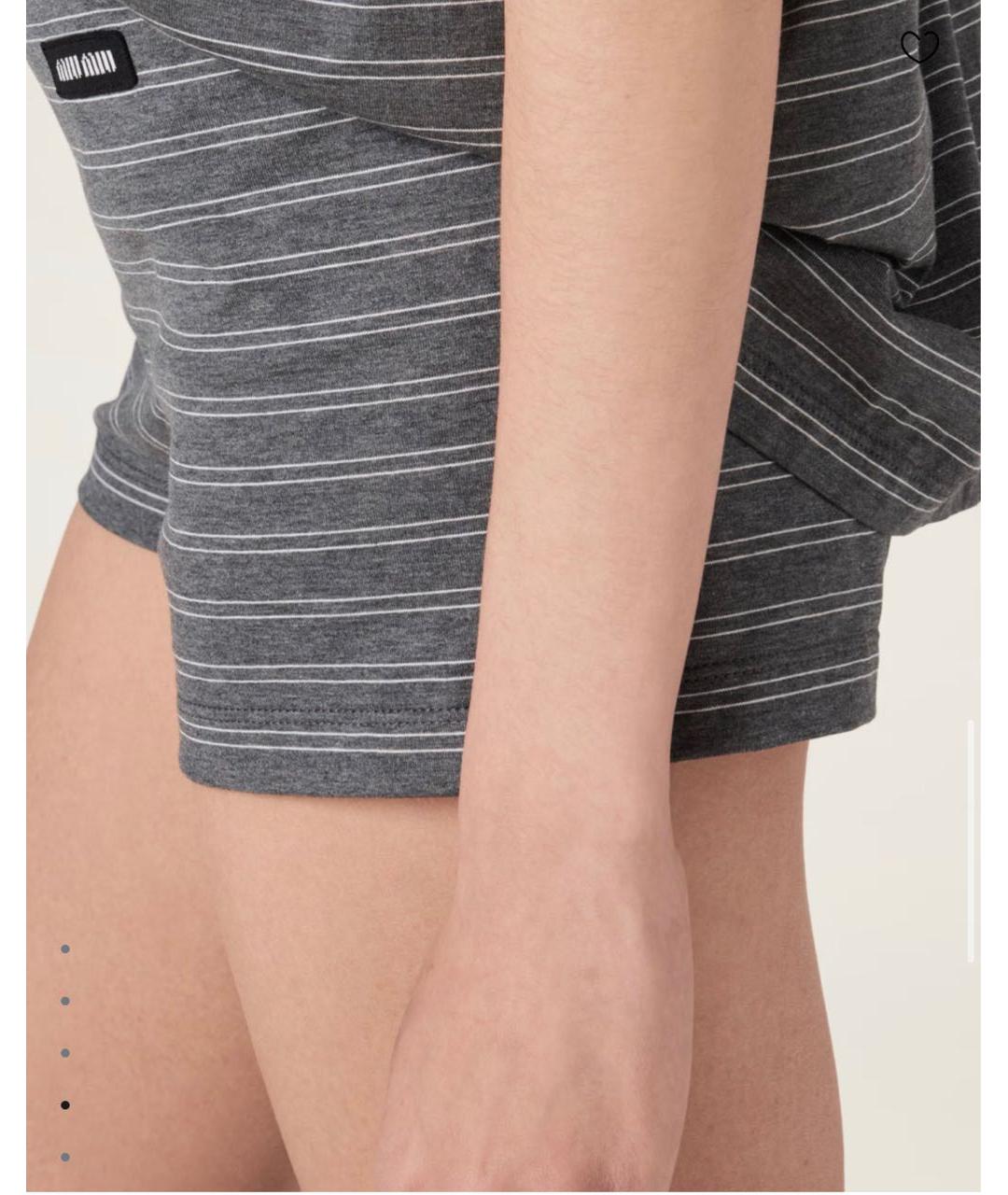 MIU MIU Серые хлопковые шорты, фото 3