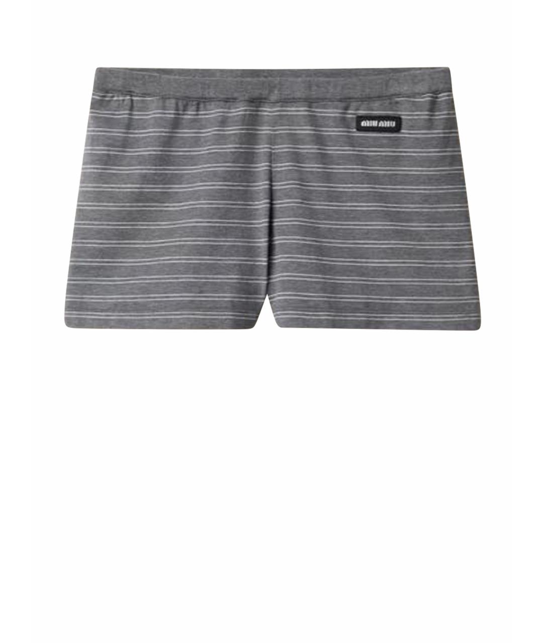 MIU MIU Серые хлопковые шорты, фото 1