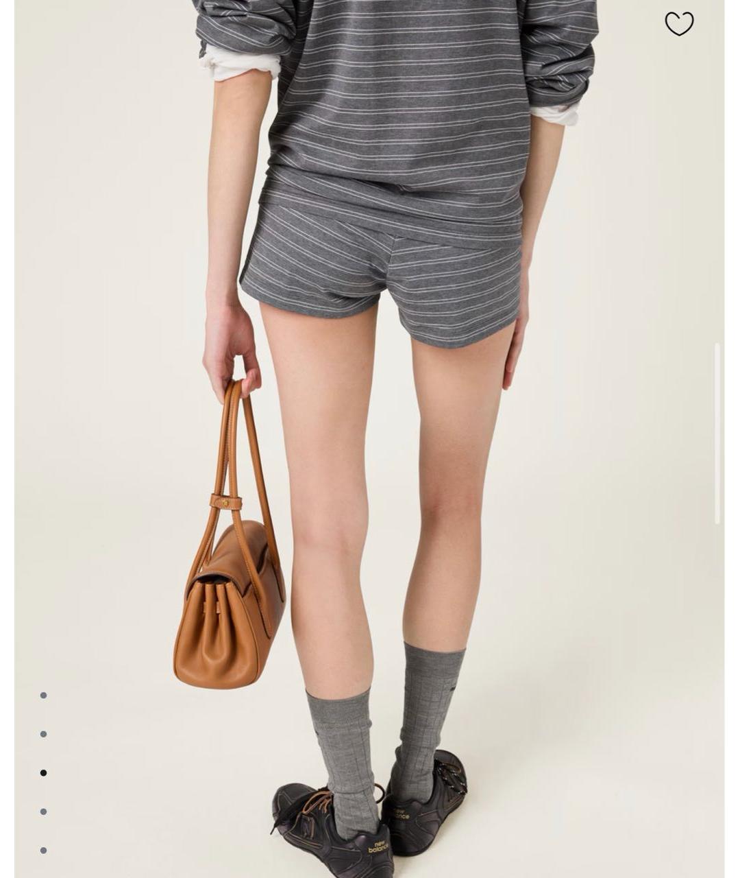 MIU MIU Серые хлопковые шорты, фото 5