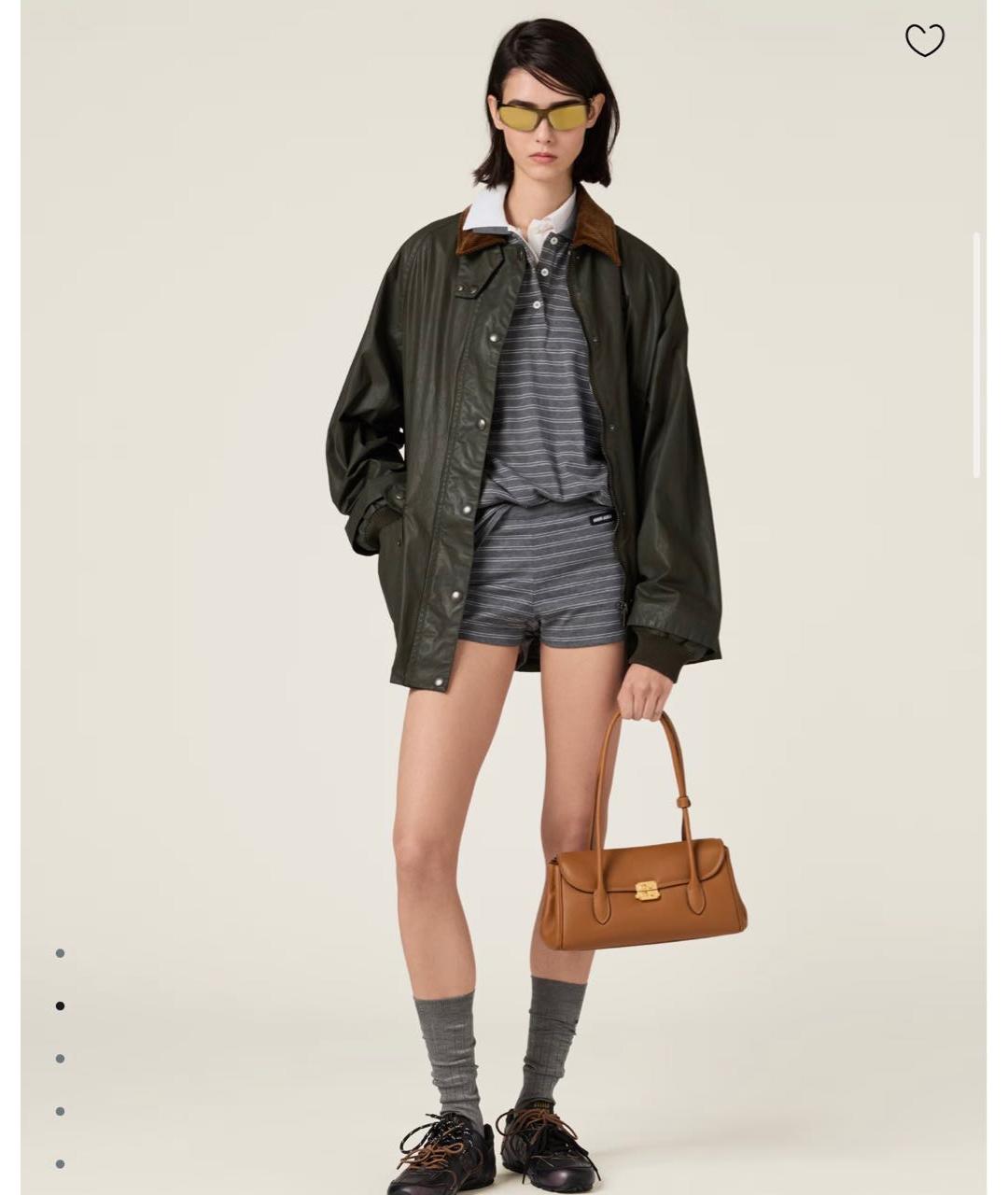 MIU MIU Серые хлопковые шорты, фото 4