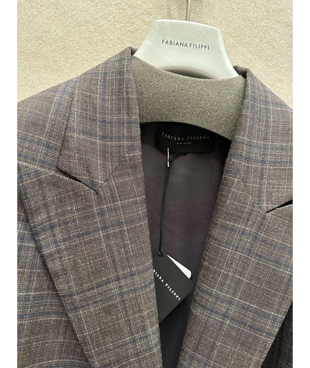 FABIANA FILIPPI Антрацитовый шерстяной костюм с брюками, фото 4