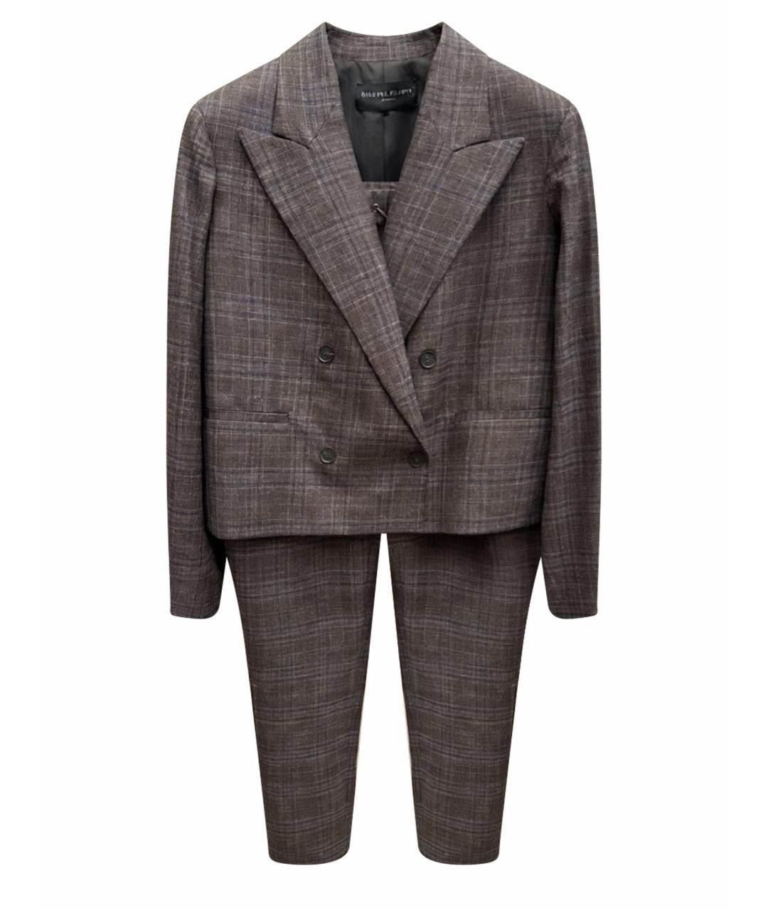 FABIANA FILIPPI Антрацитовый шерстяной костюм с брюками, фото 1