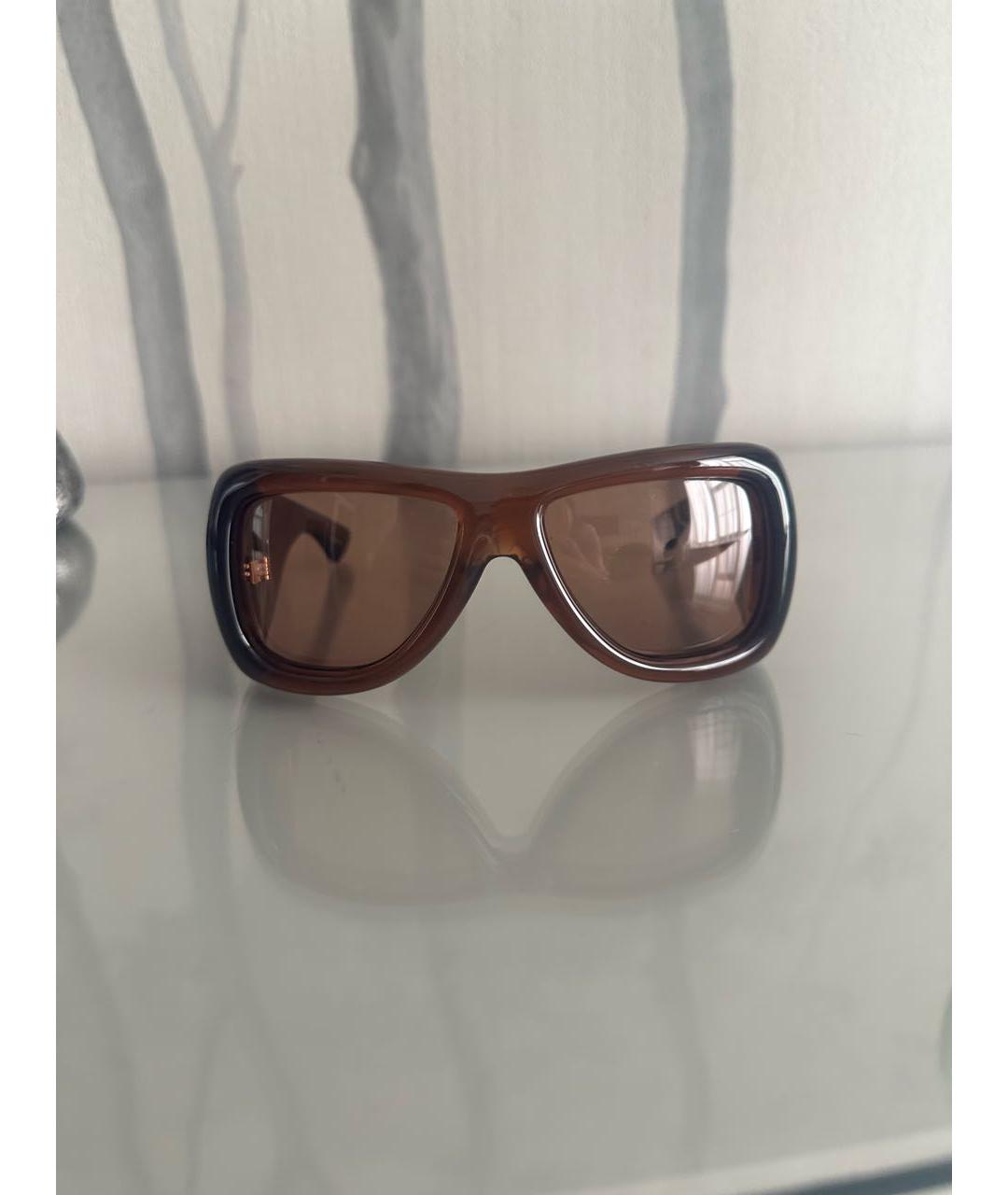 SAINT LAURENT Коричневые пластиковые солнцезащитные очки, фото 5