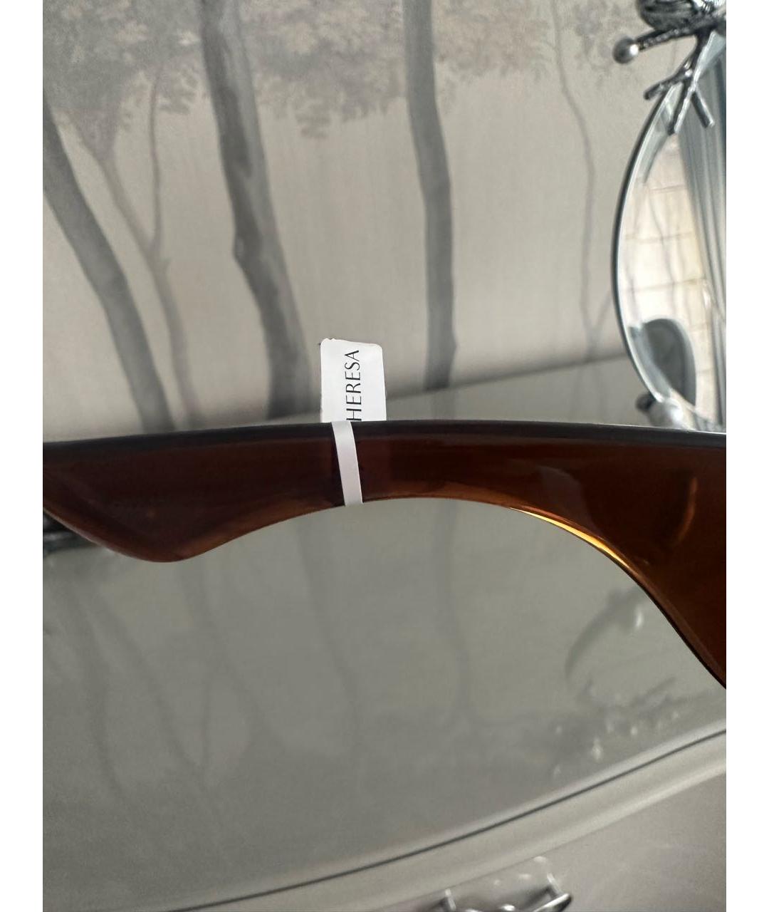 SAINT LAURENT Коричневые пластиковые солнцезащитные очки, фото 7
