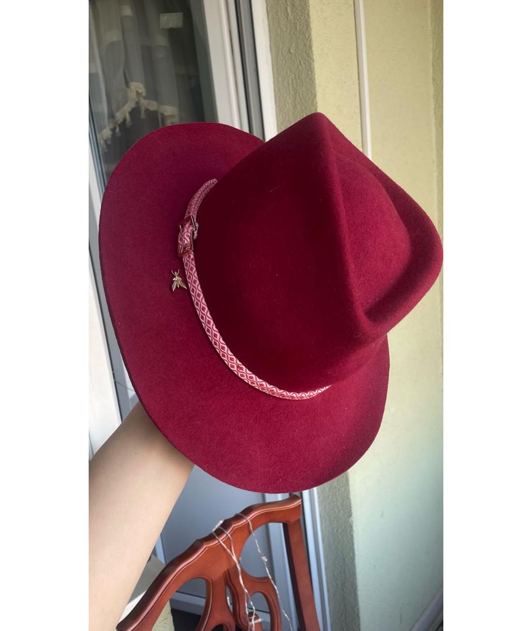 PATRIZIA PEPE Бордовая шерстяная шляпа, фото 2