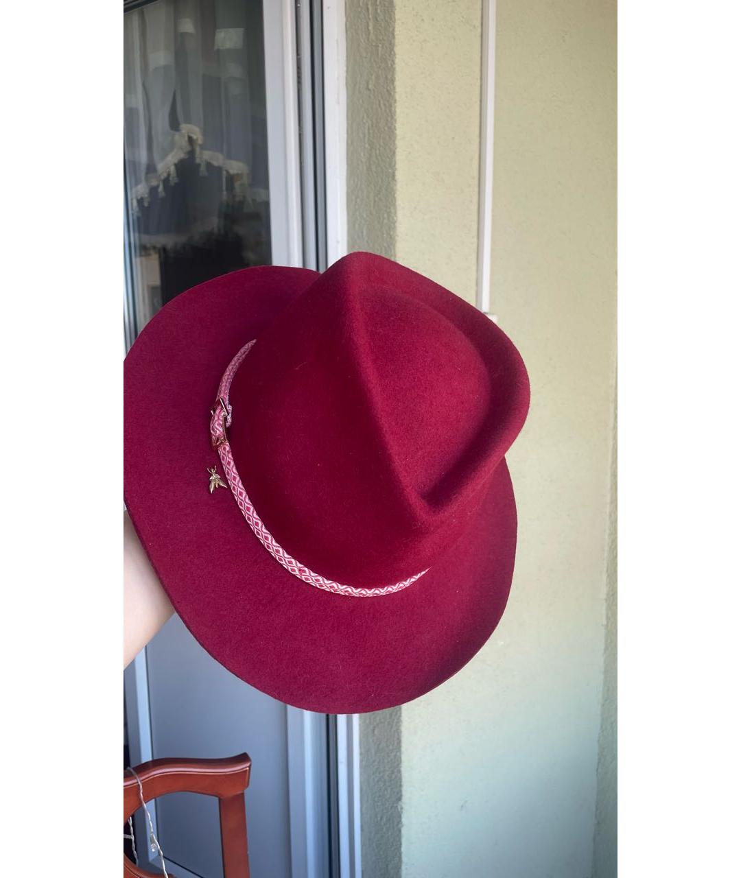 PATRIZIA PEPE Бордовая шерстяная шляпа, фото 6