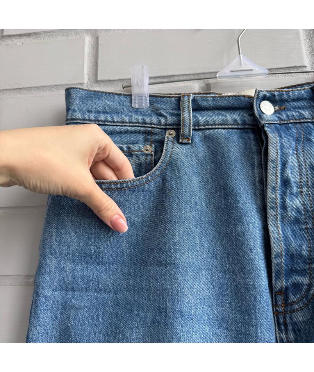 NANUSHKA Синие хлопковые прямые джинсы, фото 4