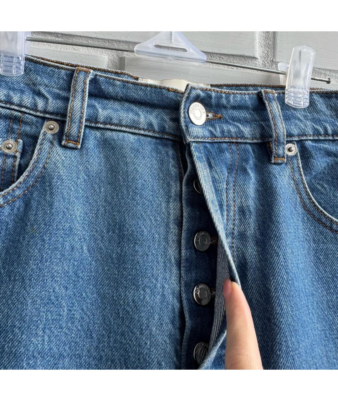 NANUSHKA Синие хлопковые прямые джинсы, фото 5