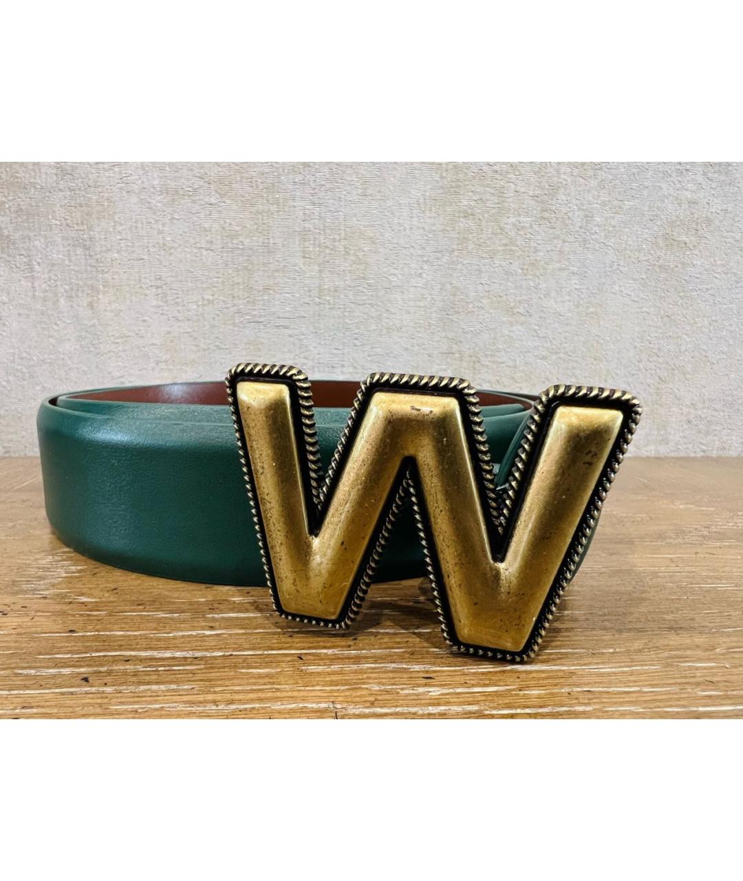 WEEKEND MAX MARA Зеленый кожаный ремень, фото 2