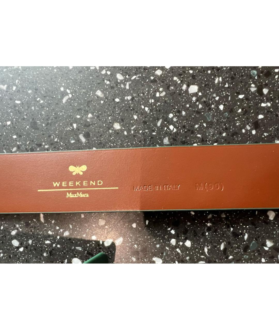 WEEKEND MAX MARA Зеленый кожаный ремень, фото 3