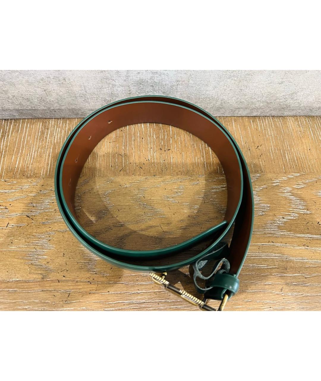 WEEKEND MAX MARA Зеленый кожаный ремень, фото 4