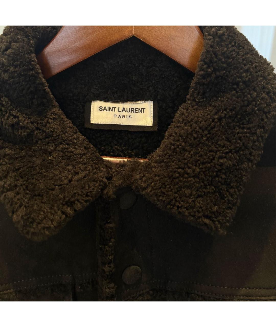 SAINT LAURENT Черная меховая дубленка/шуба, фото 3