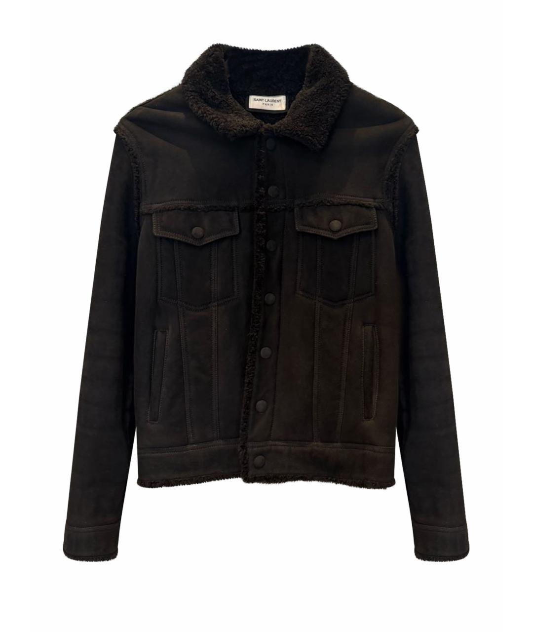 SAINT LAURENT Черная меховая дубленка/шуба, фото 1