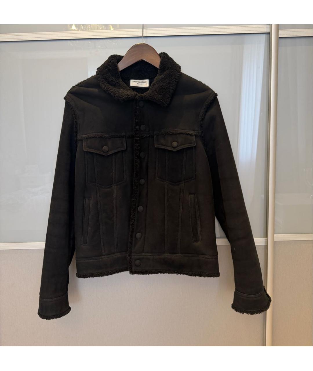 SAINT LAURENT Черная меховая дубленка/шуба, фото 4