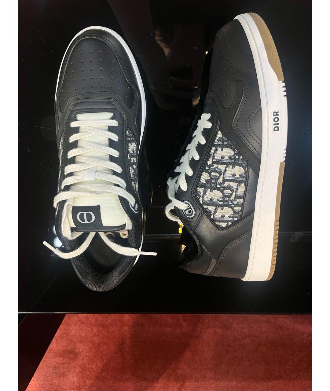 CHRISTIAN DIOR Черные кожаные низкие кроссовки / кеды, фото 5