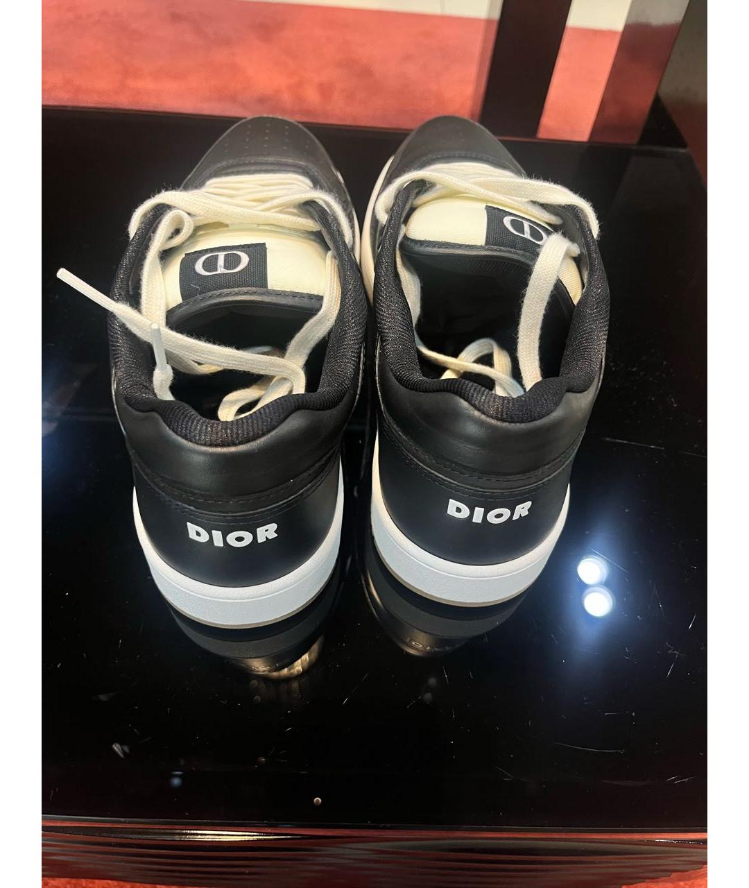CHRISTIAN DIOR Черные кожаные низкие кроссовки / кеды, фото 3
