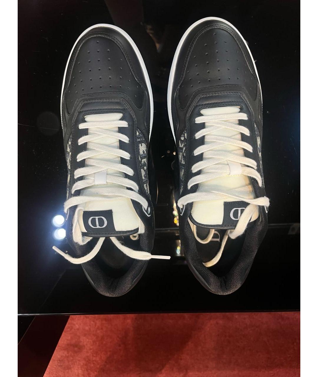 CHRISTIAN DIOR Черные кожаные низкие кроссовки / кеды, фото 2