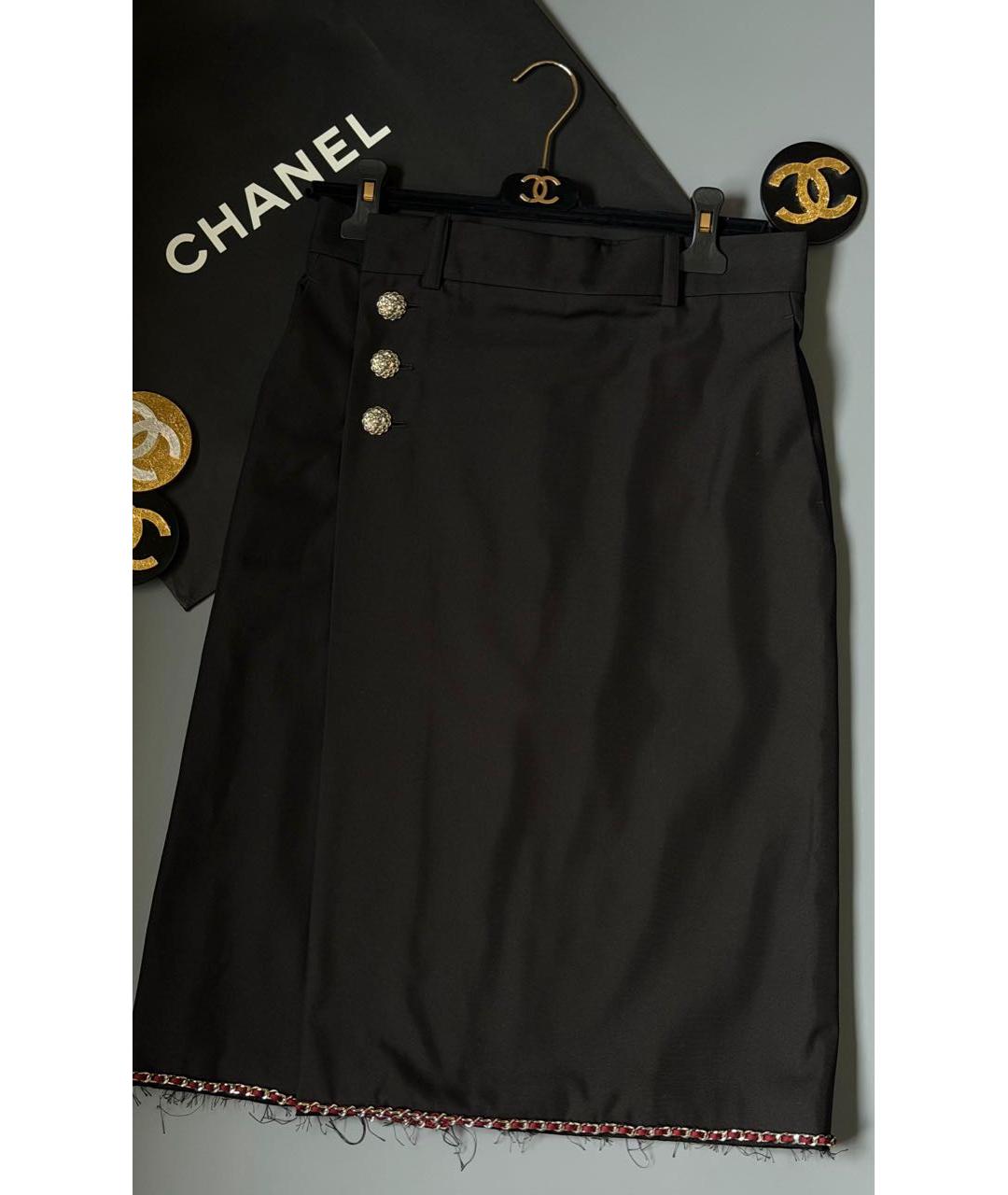 CHANEL Черная юбка миди, фото 3