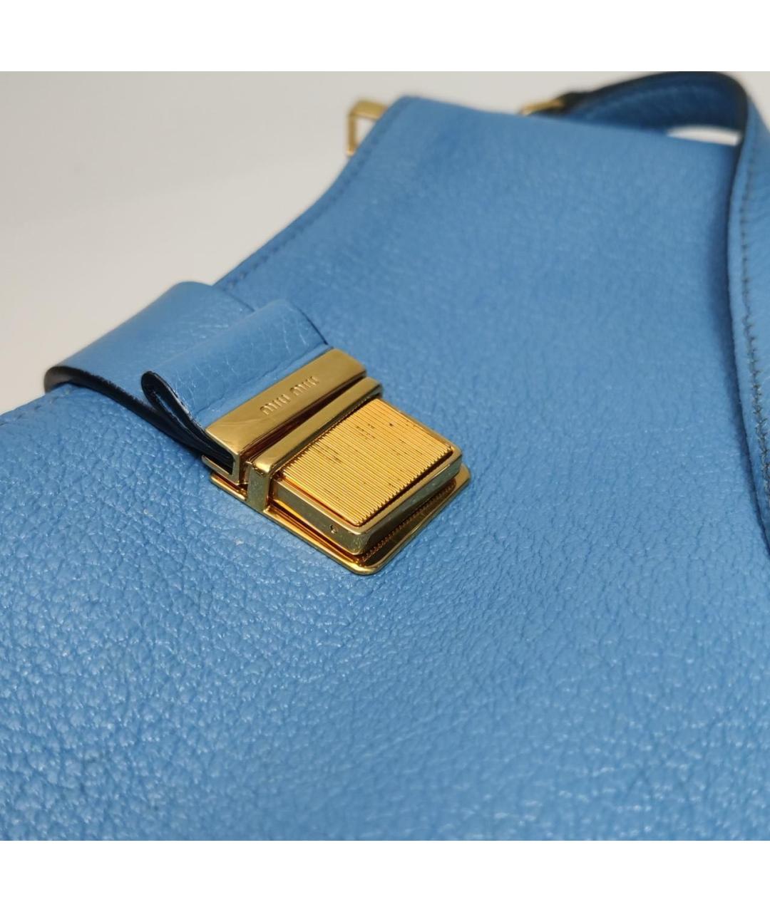 MIU MIU Голубая кожаная сумка через плечо, фото 6