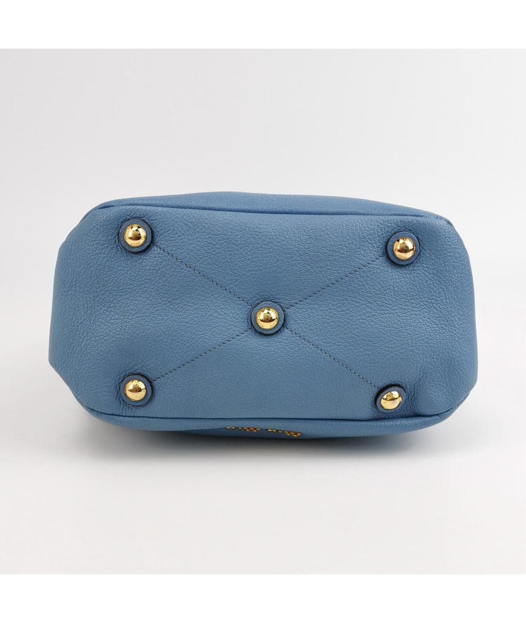 MIU MIU Голубая кожаная сумка через плечо, фото 5