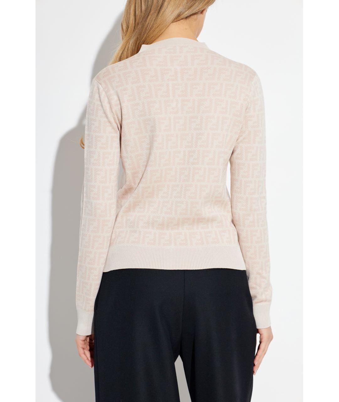FENDI Розовый шерстяной кардиган, фото 3