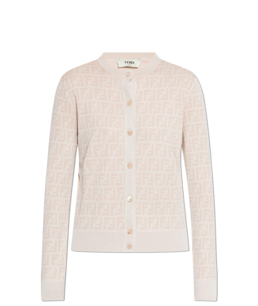 FENDI Розовый шерстяной кардиган, фото 1