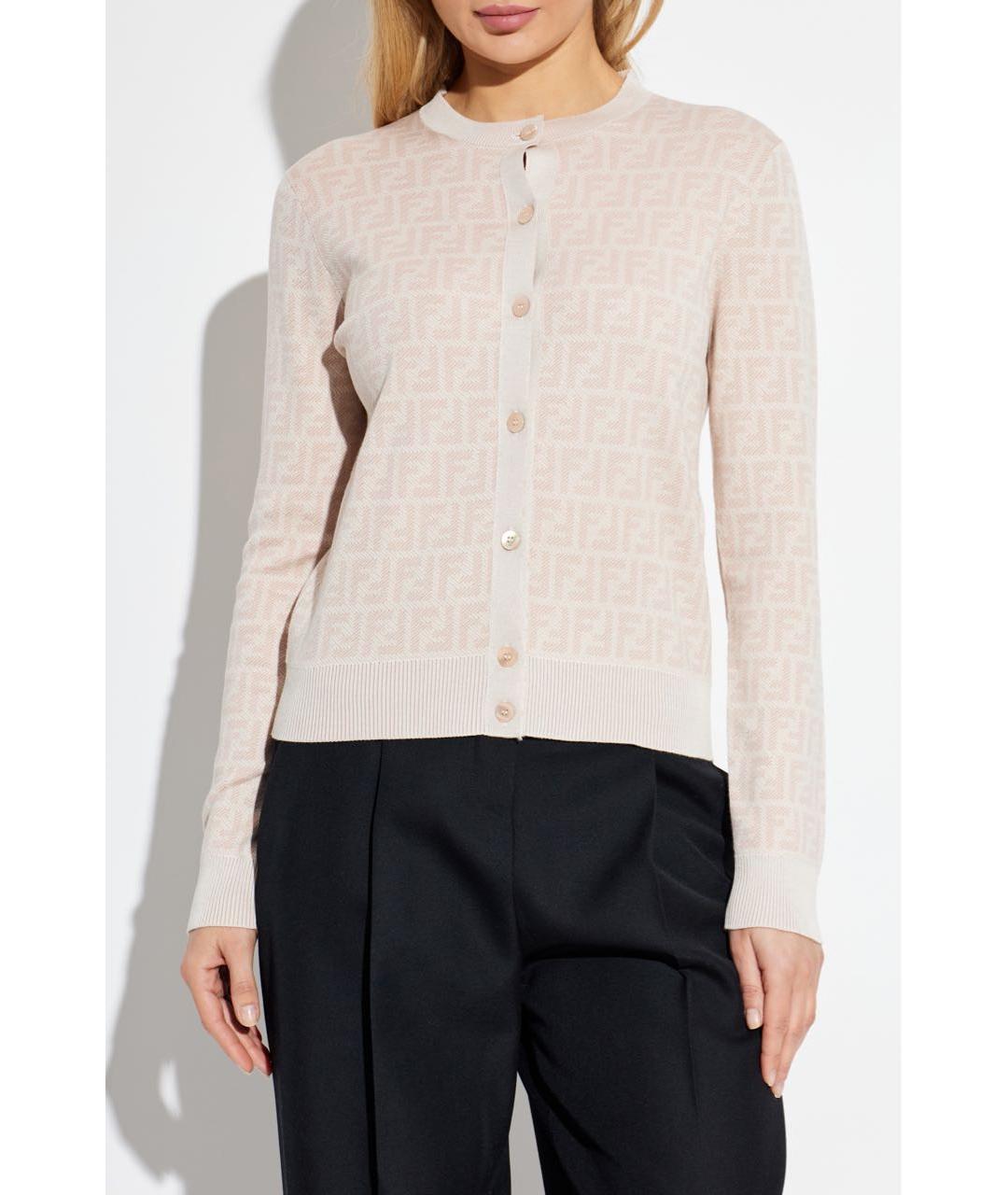 FENDI Розовый шерстяной кардиган, фото 2