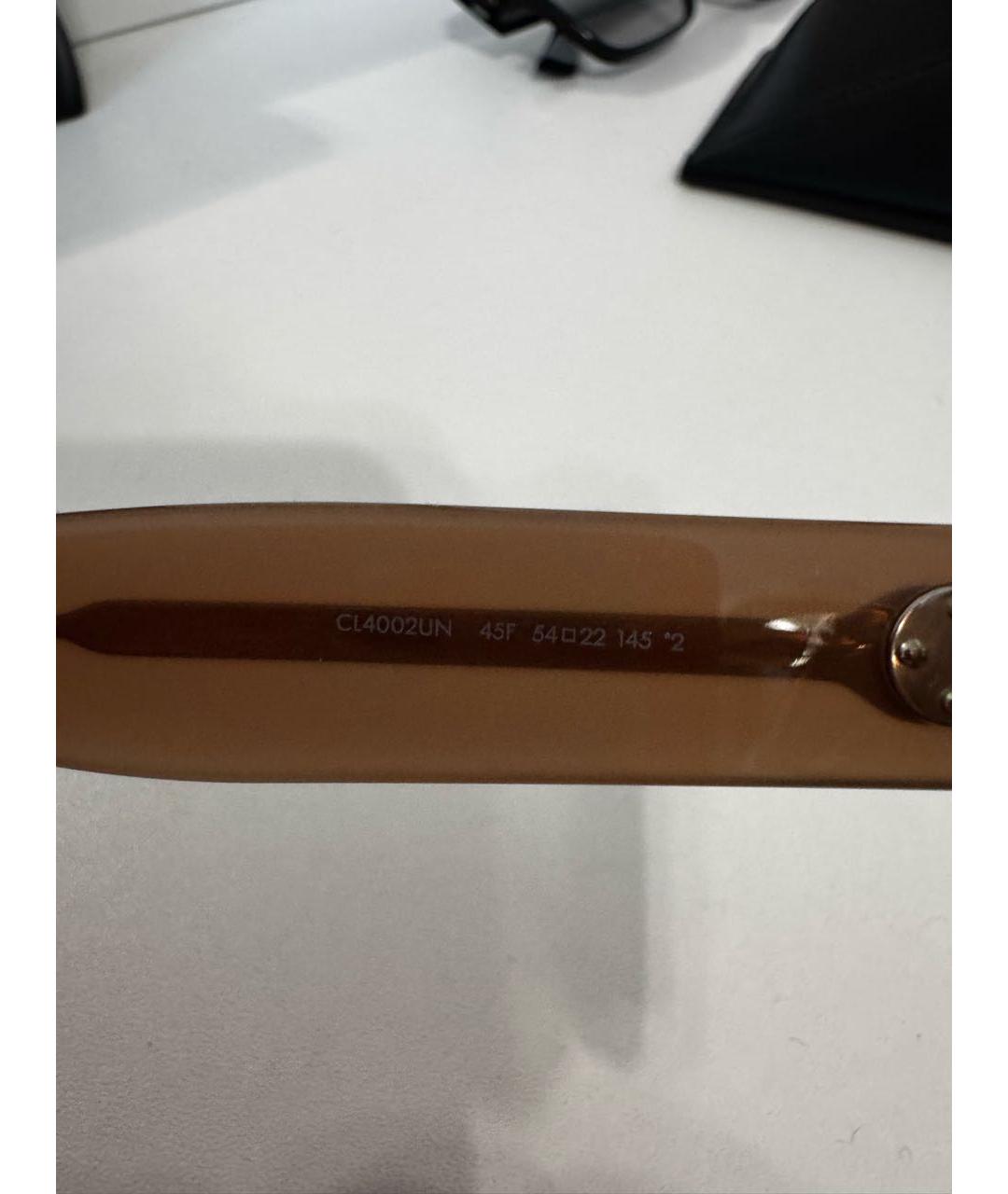 CELINE Бежевые пластиковые солнцезащитные очки, фото 5