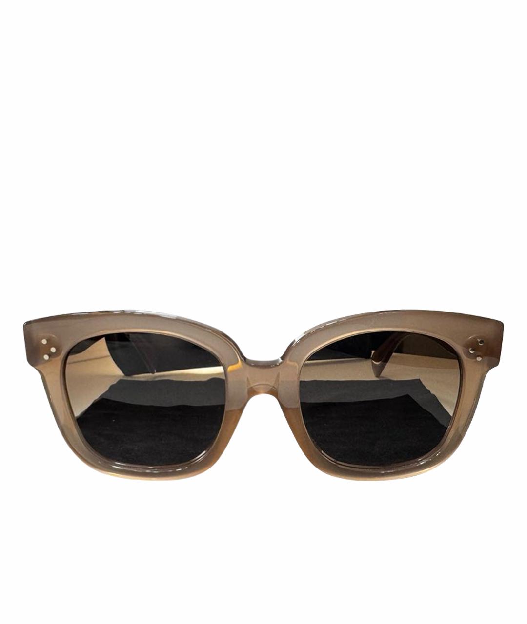CELINE Бежевые пластиковые солнцезащитные очки, фото 1