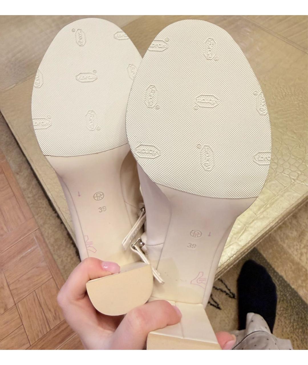 THE ROW Белые кожаные ботильоны, фото 5