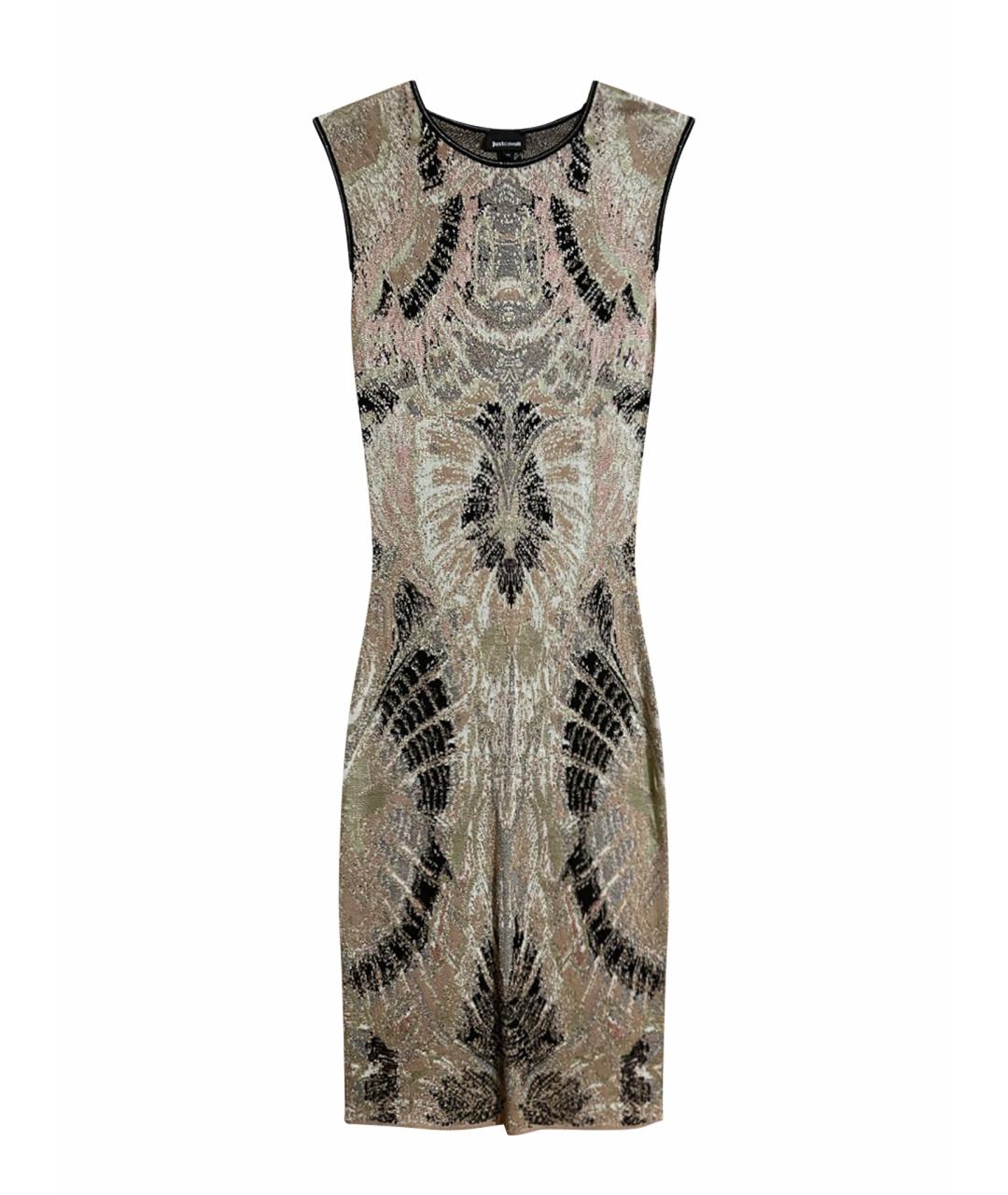 JUST CAVALLI Бежевое шелковое вечернее платье, фото 1