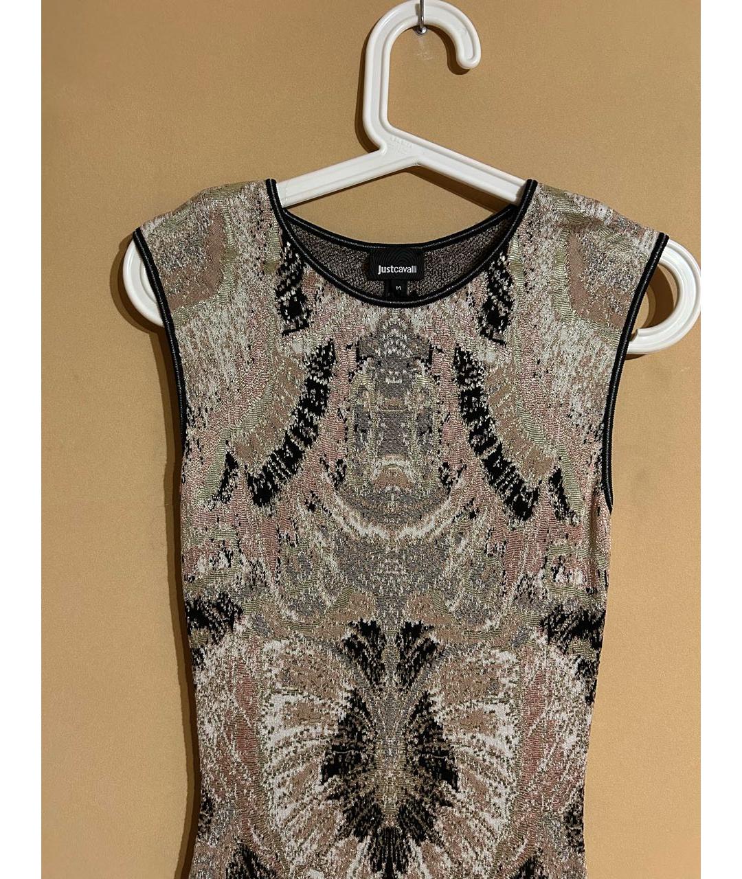 JUST CAVALLI Бежевое шелковое вечернее платье, фото 2