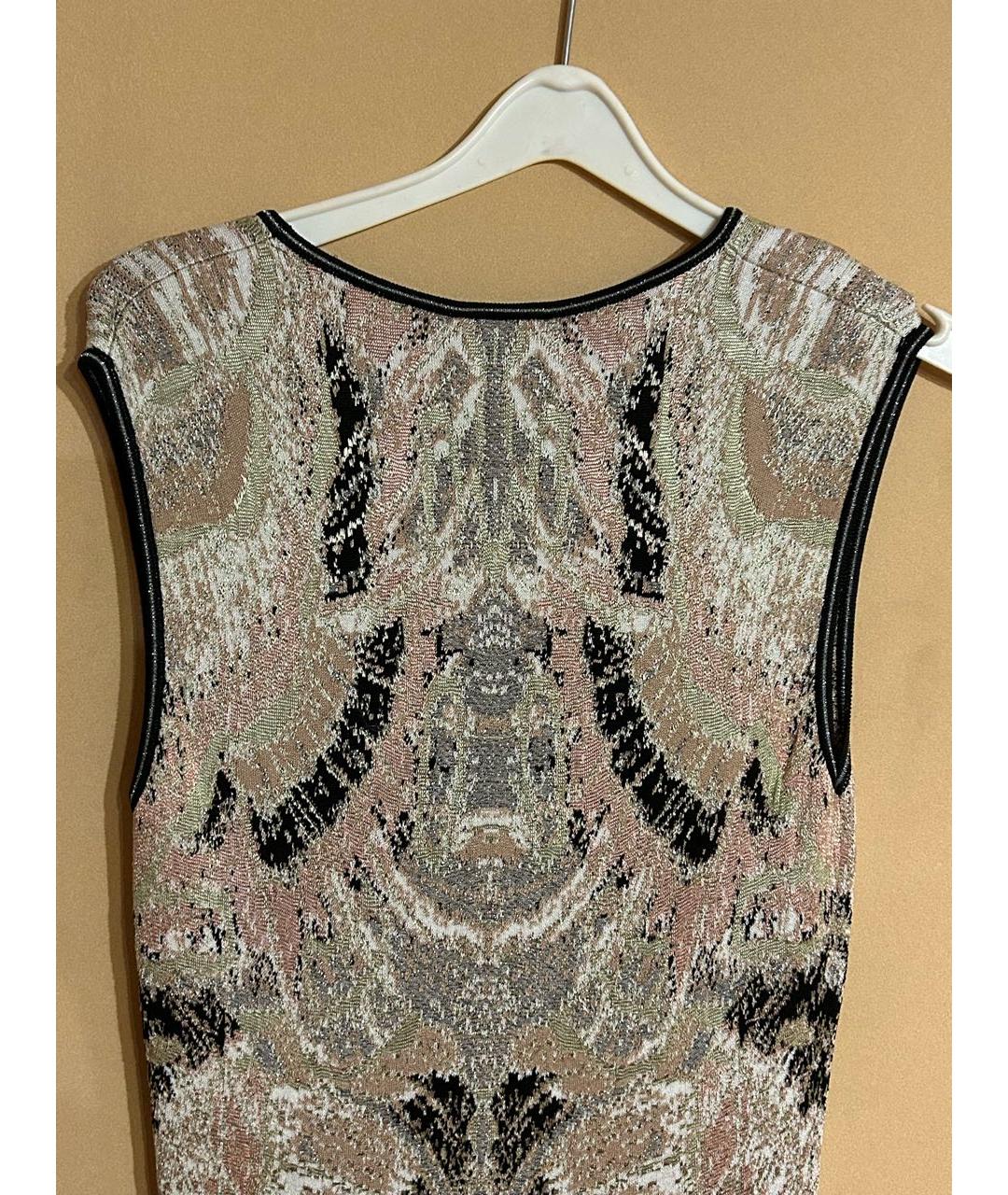 JUST CAVALLI Бежевое шелковое вечернее платье, фото 6