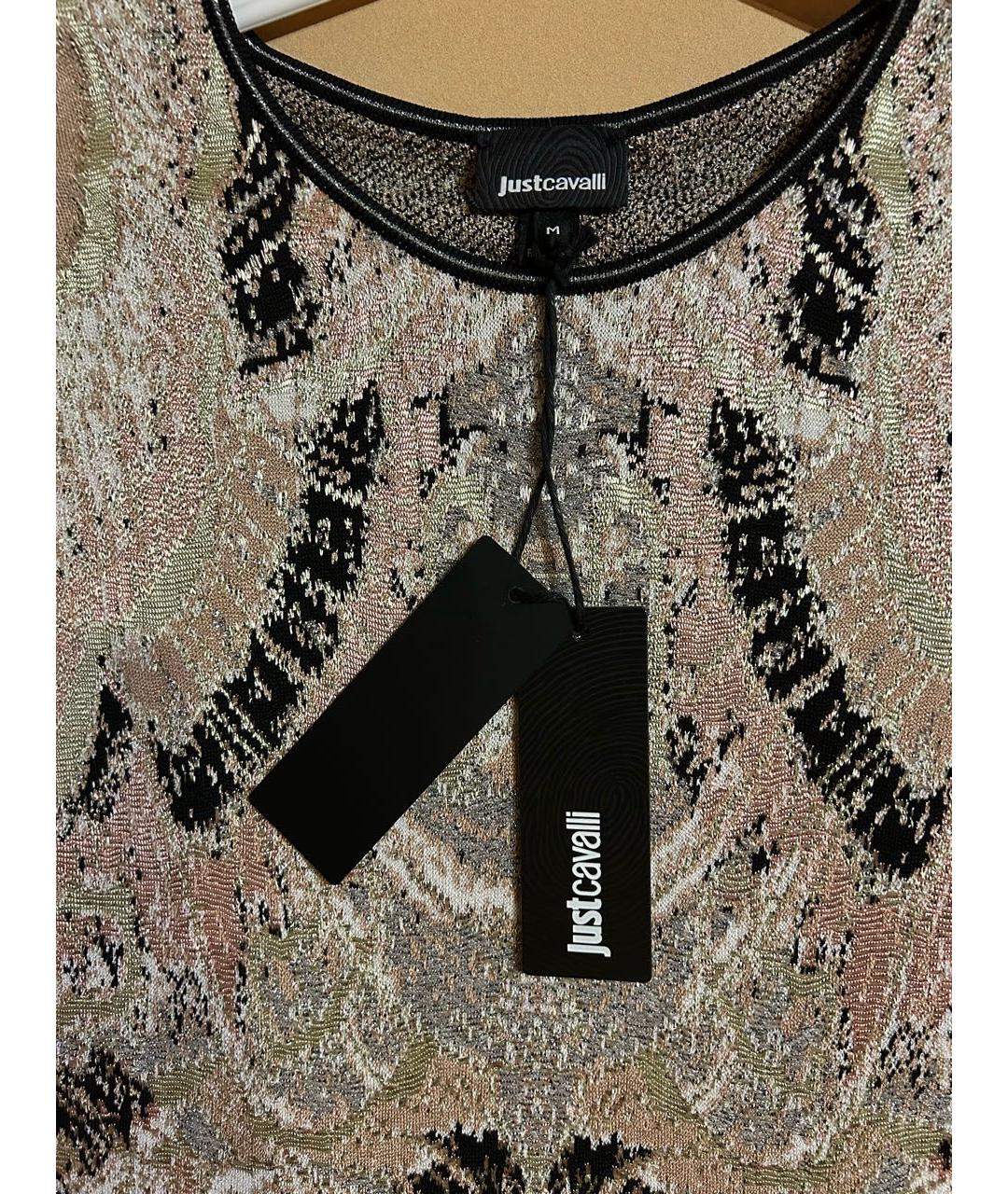 JUST CAVALLI Бежевое шелковое вечернее платье, фото 4