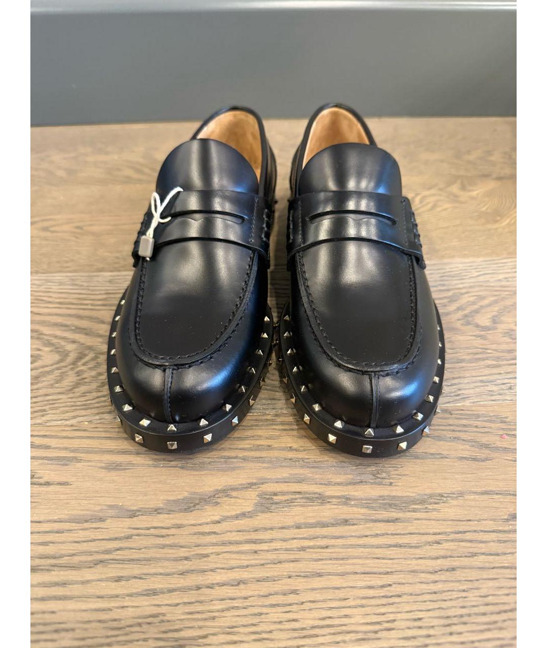 VALENTINO Черные кожаные лоферы, фото 2