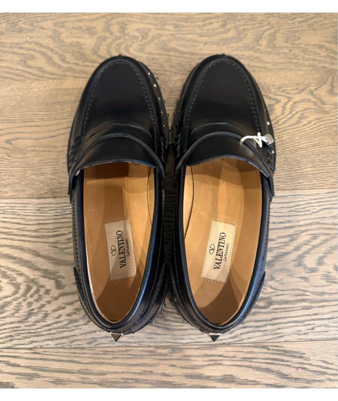 VALENTINO Черные кожаные лоферы, фото 3