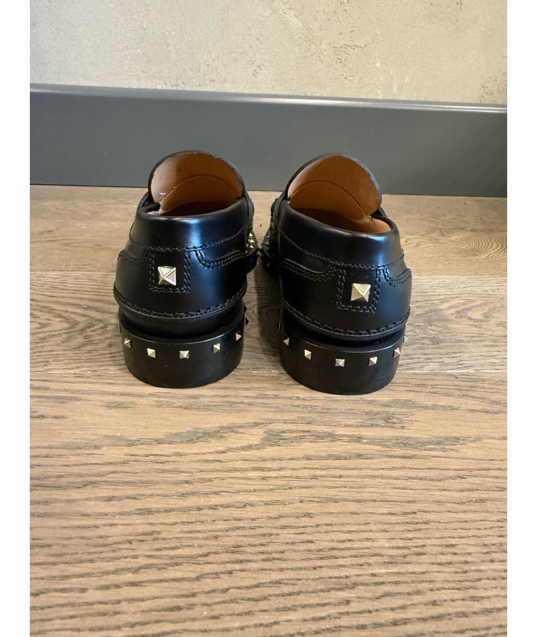 VALENTINO Черные кожаные лоферы, фото 4