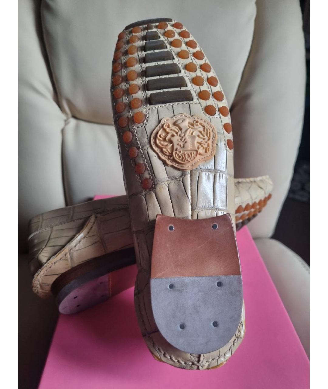 GIAN MARCO LORENZI Бежевые кожаные мокасины, фото 5