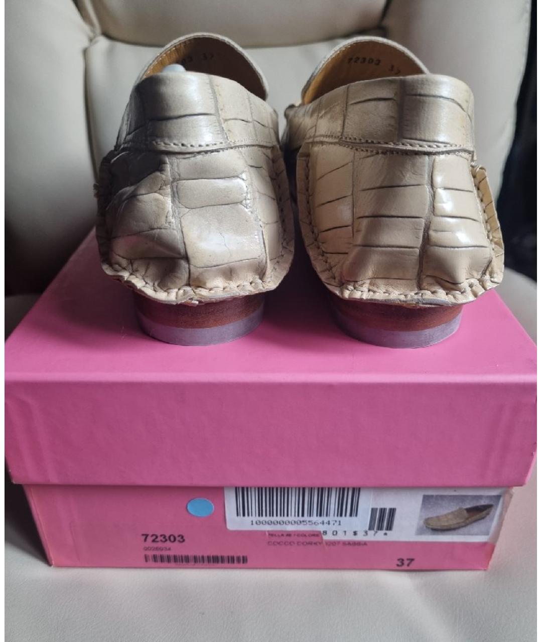 GIAN MARCO LORENZI Бежевые кожаные мокасины, фото 4