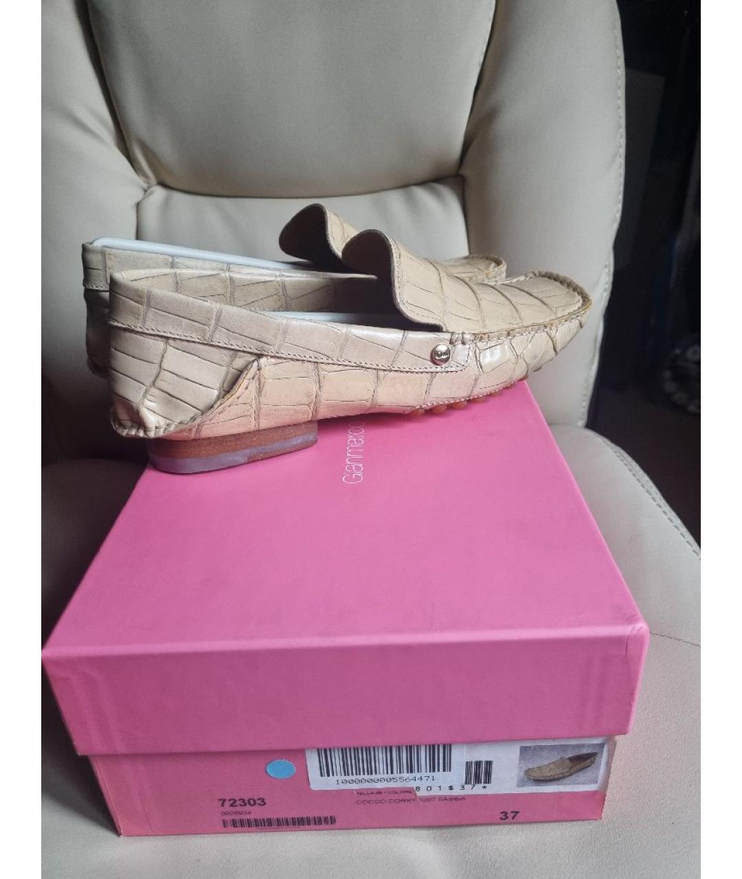 GIAN MARCO LORENZI Бежевые кожаные мокасины, фото 7