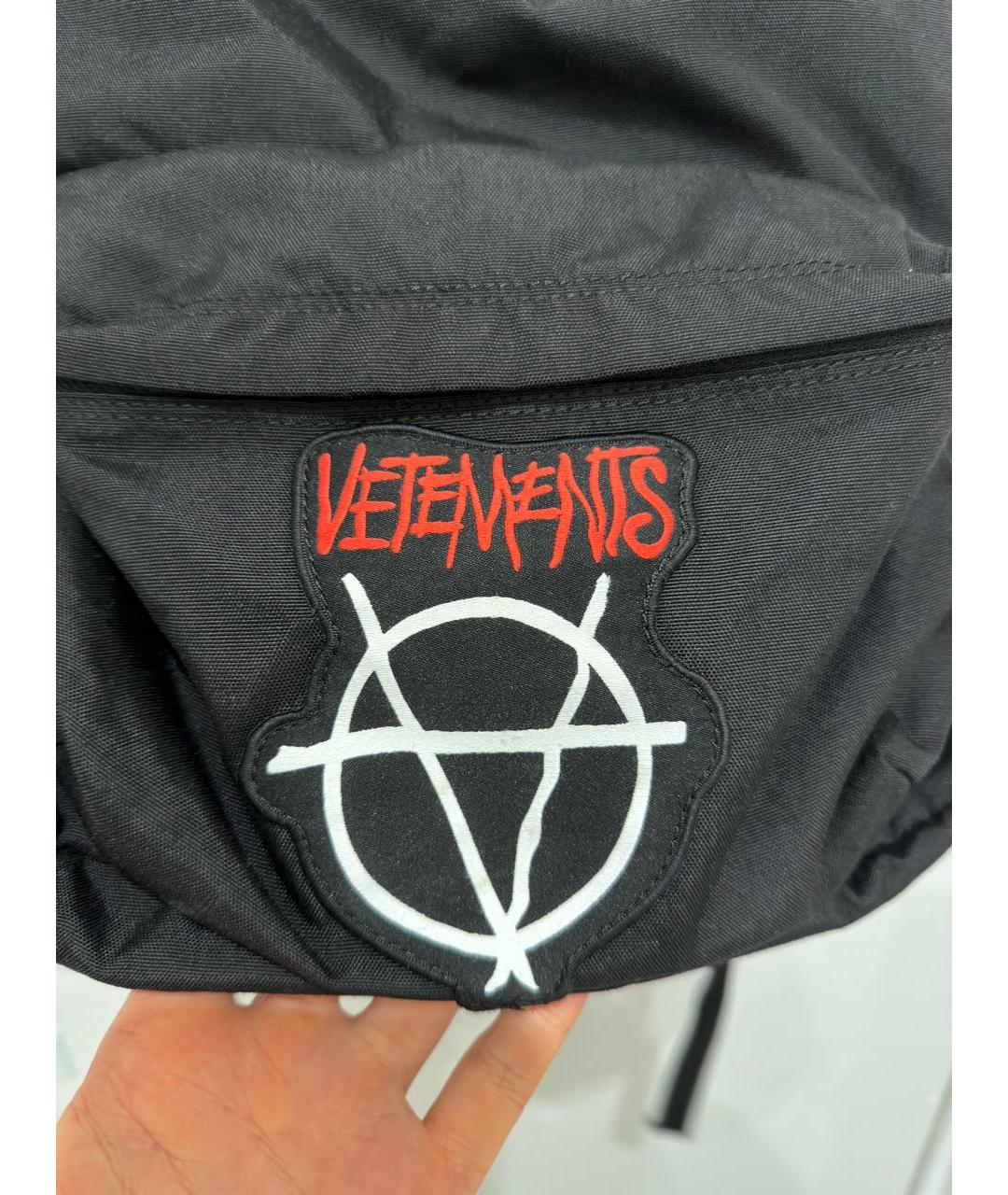 VETEMENTS Черный хлопковый рюкзак, фото 3
