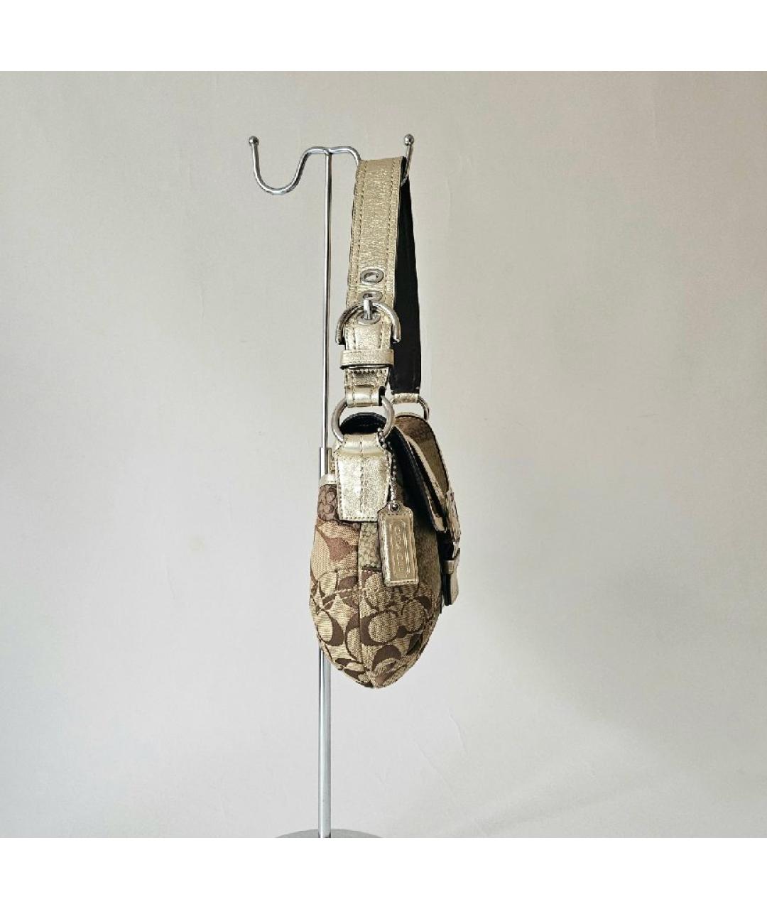 COACH Коричневая тканевая сумка через плечо, фото 3