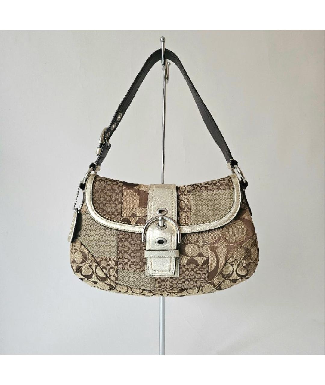 COACH Коричневая тканевая сумка через плечо, фото 9