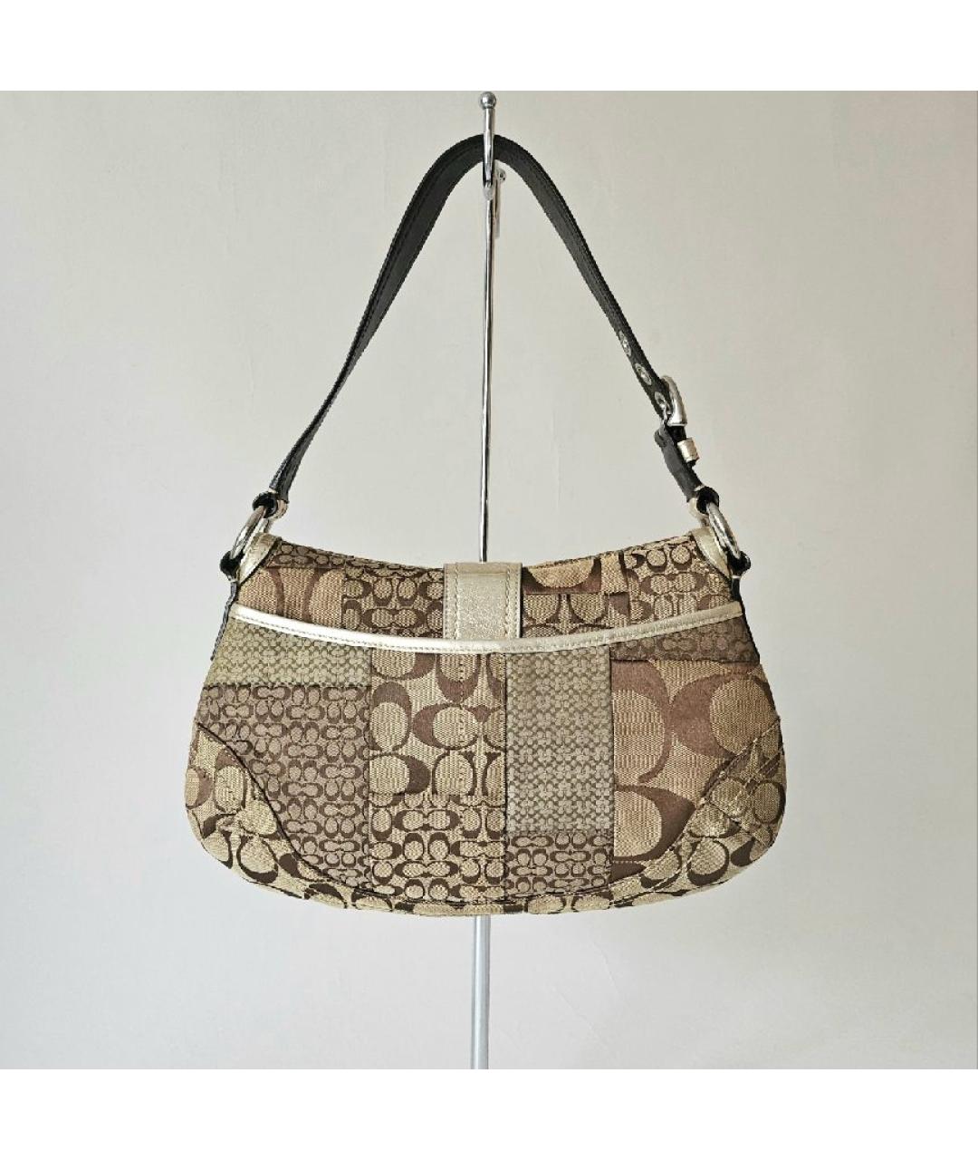 COACH Коричневая тканевая сумка через плечо, фото 2